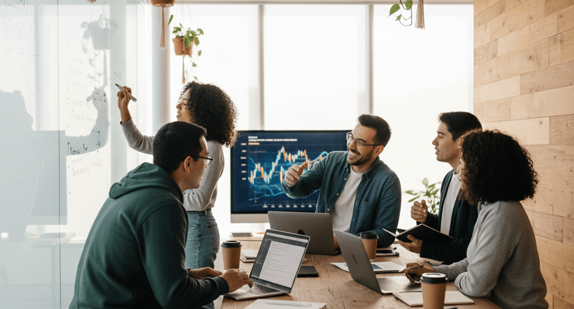 A diverse technology team collaborating around product and data insights